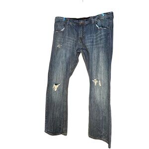 RTGB Creative Goods Distressed Jeans Blue Denim 42x34 Straight Leg 100% Cotton